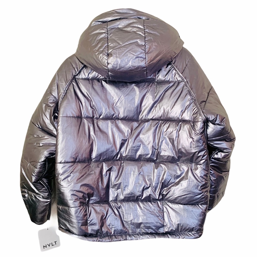 NVLT Silver Reversible Down Puffer Sherpa Jacket - Picture 12 of 16